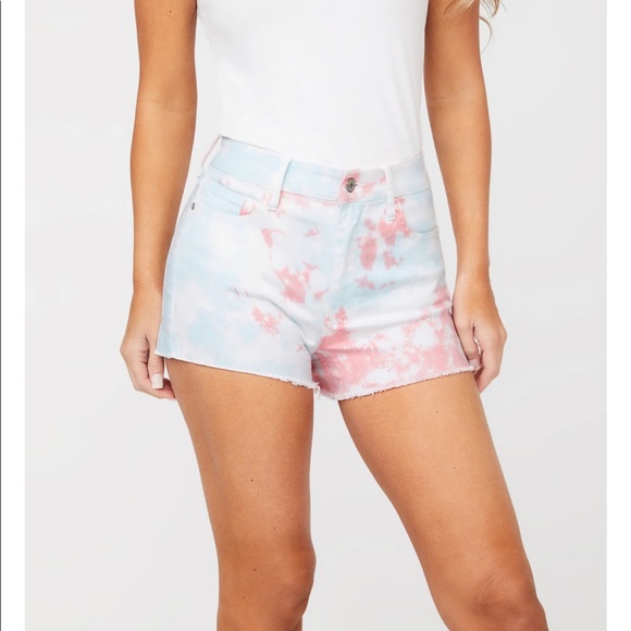 NWT Guess High Rise Waisted Tie Dye Stretch Denim Shorts - Picture 2 of 11